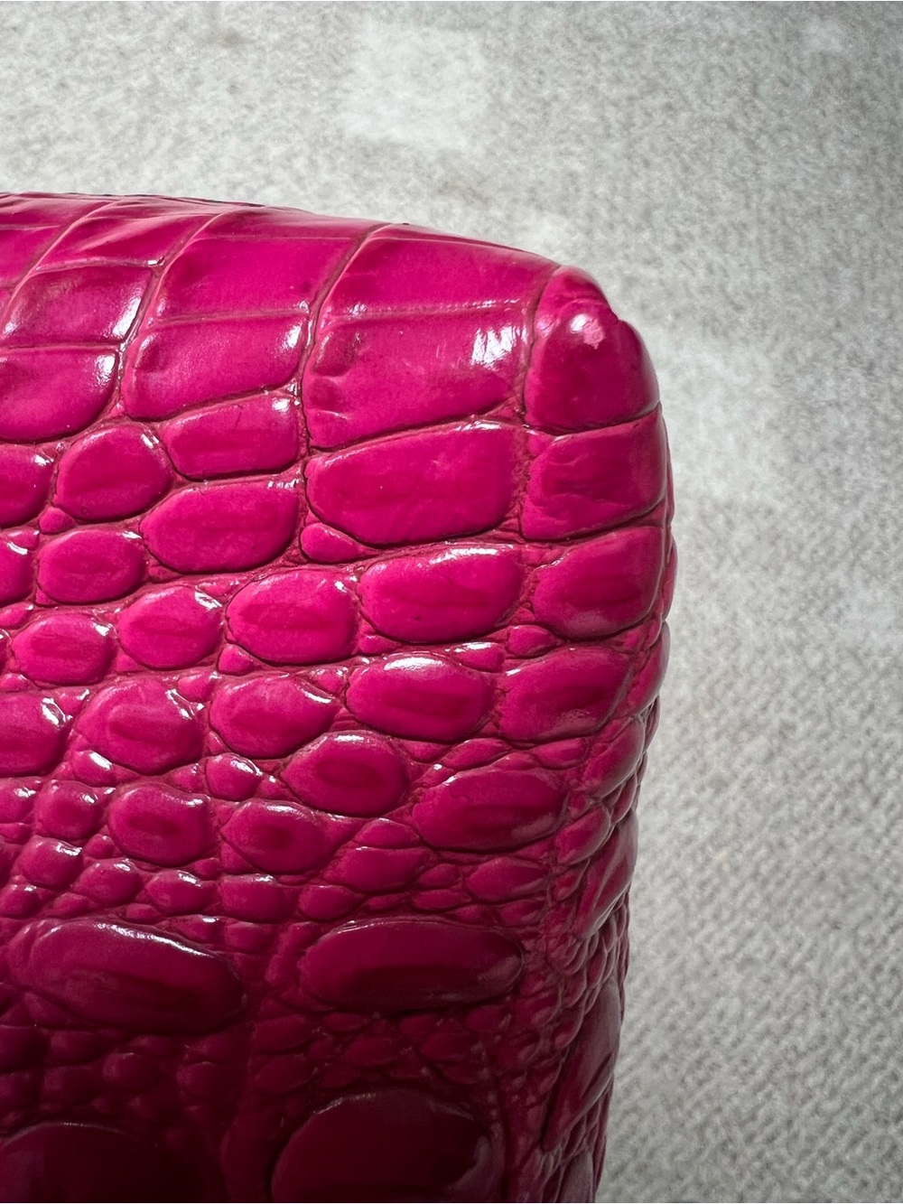 Brahmin Croc-Embossed Shoulder Bag in Fuchsia - Picture 7 of 9